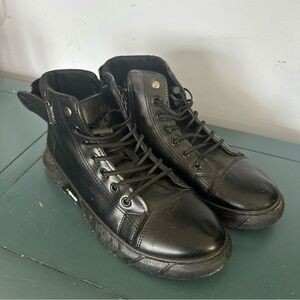 Black High-Top Men's Shoes